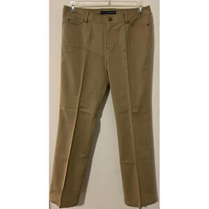 Linda Allard Ellen Tracy Womens Size 12 Brown Chino Style Pants! A3909